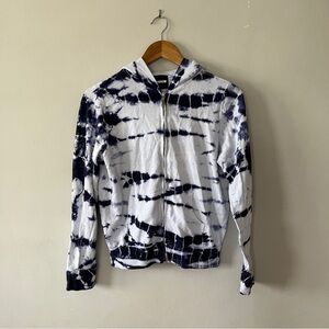 Monrow Tie Dye Zip Up Hoodie Sweatshirt Top Size XS